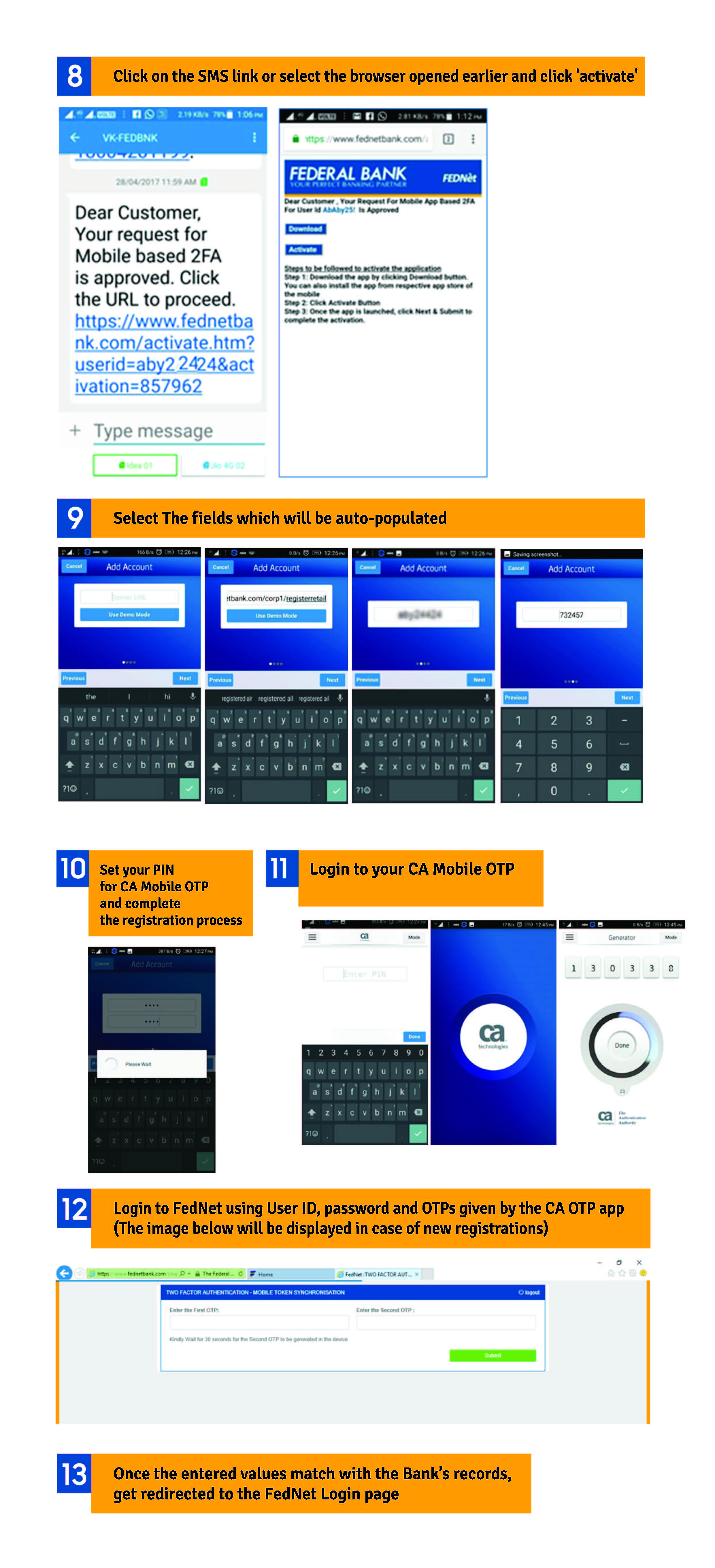 Mobile OTP for FedNet - Two Step Authentication  Mobile OTP