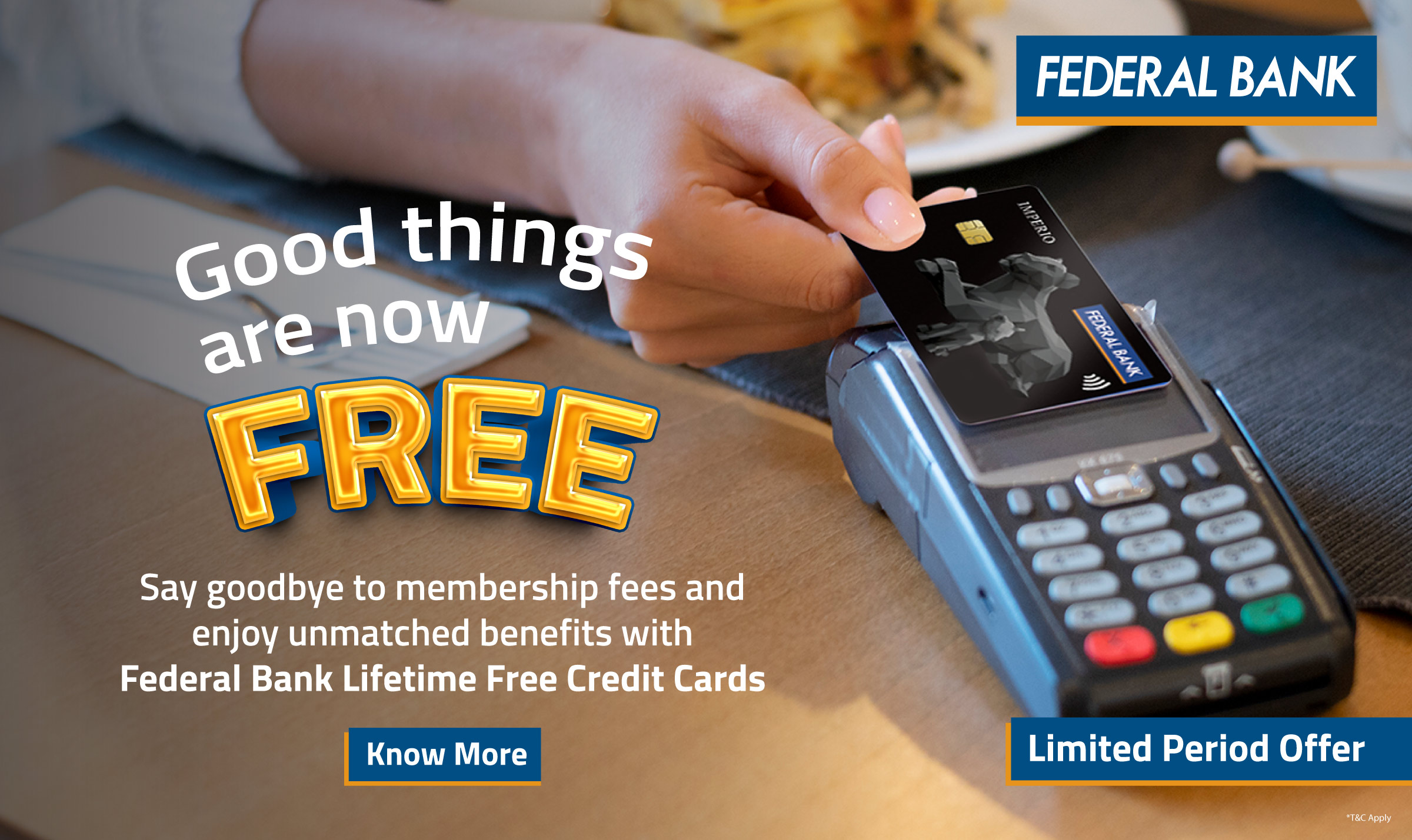 Apply for Life Time Free Credit Cards from Federal Bank